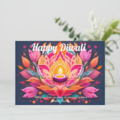 Customizable Petals Aglow Diwali Card 招待状 (スタンド正面)