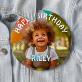 Customizable Photo and Name Birthday Button 缶バッジ (インサイチュ)