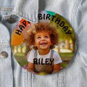Customizable Photo and Name Birthday Button 缶バッジ (インサイチュ)
