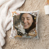 Customizable Photo and Name Pillow for Pet Lovers クッション (ブランケット)