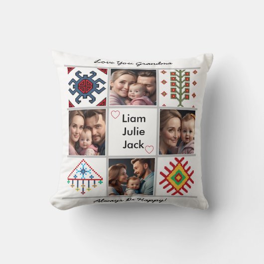 Customizable Photo Blanket Collage クッション (正面)