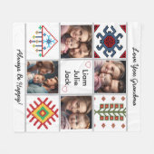 Customizable Photo Blanket Collage フリースブランケット (正面(横))