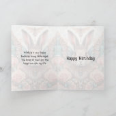 Customizable Photo Frame Card - Birthday Bunny 2 カード (内部)