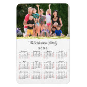 Customizable Photo Name 2026 Calendar マグネット (縦)