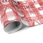 Customizable Photo & Name Christmas Check Ribbon ラッピングペーパー (ロールコーナー)