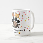 Customizable Photo & Name Pet Lover Mug  コーヒーマグカップ (正面右)