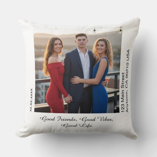 Customizable Photo Upload Personalized Memory クッション (正面)