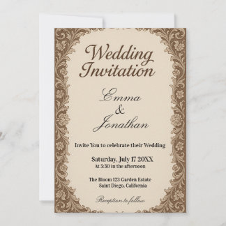 Customizable Photo Wedding Invitation Card 招待状