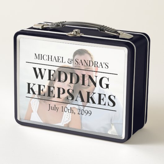 Customizable Photo Wedding Keepsakes Metallic Box メタルランチボックス (正面)