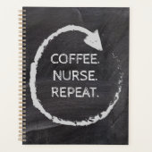 Customizable Phrase Coffee Nurse Repeat プランナー手帳 (正面)