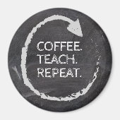 Customizable Phrase Coffee Teach Repeat マグネット (正面)