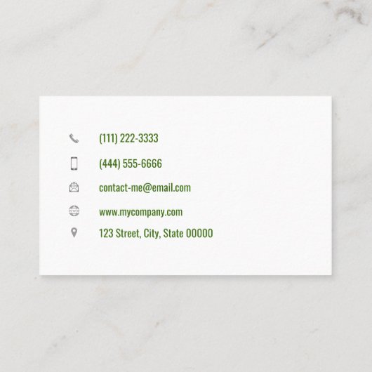 Customizable physical therapist physio chiro 名刺 (裏面)