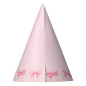 Customizable Pink Bow Happy Birthday Party Hat パーティーハット (裏面)