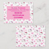 Customizable Pink Business Card for Pet Sitter 名刺 (正面/裏面)