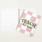 Customizable Pink Checkered Teacher Planner プランナー手帳 (ディスプレー)