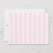 Customizable Pink Gingham Baby Girl Nursery Thank ノートカード (裏面)