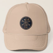 Customizable Pirate Skull Trucker Hat: Personalize キャップ (正面)