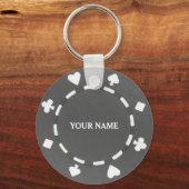 Customizable poker chip gray grey キーホルダー (裏面)