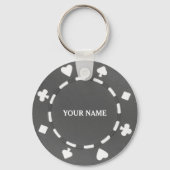 Customizable poker chip gray grey キーホルダー (裏面)
