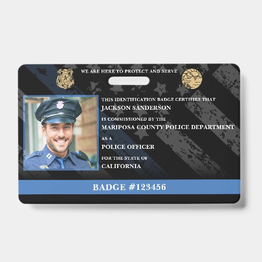 Customizable Police Officer Law Enforcement ID バッジ (表面)