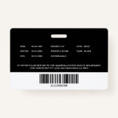 Customizable Police Officer Law Enforcement ID バッジ (裏面)