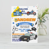 Customizable Police Officer Sheriff birthday  招待状 (スタンド正面)