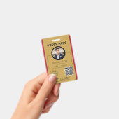 Customizable Press Pass with Photo ID & QR Code バッジ (手持ち)