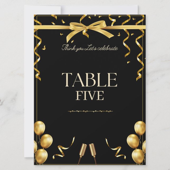 Customizable Prestige Gold Retirement Table Number (正面)