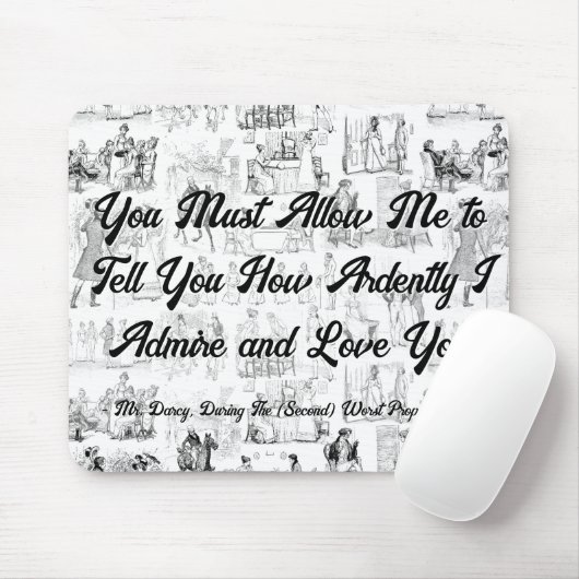 Customizable Pride and Prejudice Ardently Quote マウスパッド (マウス)
