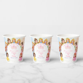 Customizable Princess Girl Birthday Paper Cup 紙コップ