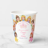 Customizable Princess Girl Birthday Paper Cup 紙コップ (正面)