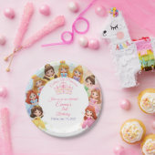 Customizable Princess Girl Birthday Paper Plate ペーパープレート (パーティー)