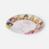 Customizable Princess Girl Birthday Paper Plate ペーパープレート (アングル)
