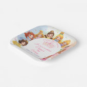 Customizable Princess Girl Birthday Paper Plate ペーパープレート (傾斜あり)