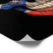 Customizable Puerto Rican Flag Skull ポスター (角)