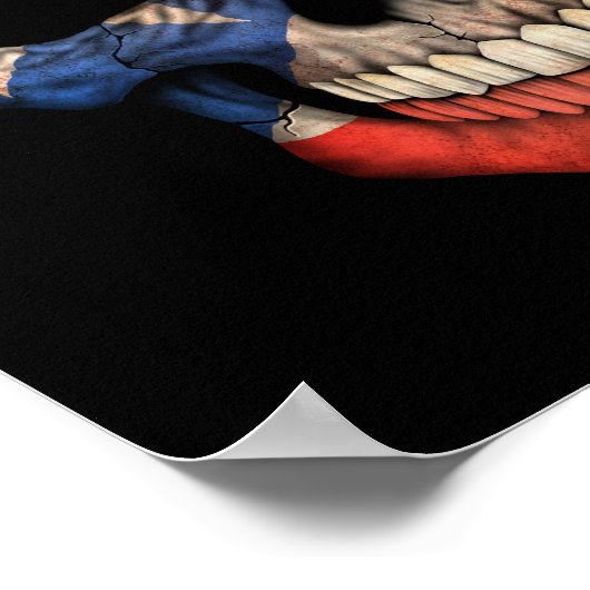 Customizable Puerto Rican Flag Skull ポスター (角)