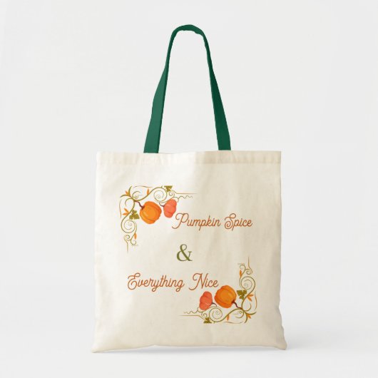  Customizable Pumpkin Spice Autumn Tote Bag トートバッグ (正面)