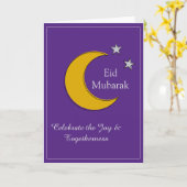 Customizable Purple Eid Invitation Card カード (黄色い花)