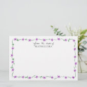 Customizable Purple Floral 便箋 (スタンド正面)
