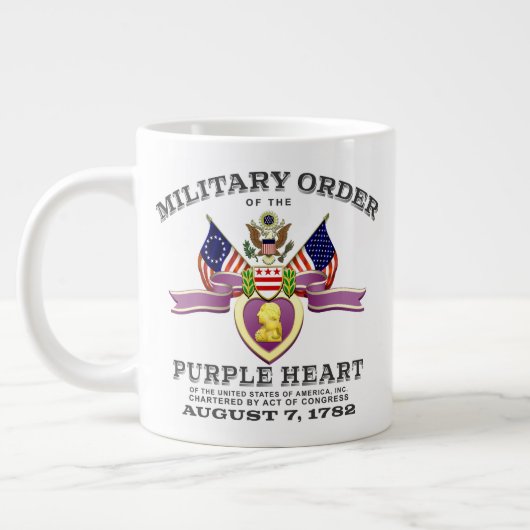 Customizable Purple Heart Medal 20oz ジャンボコーヒーマグカップ (左)