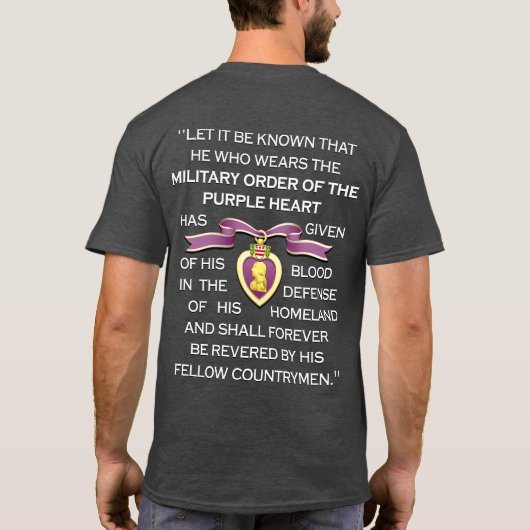 Customizable "PURPLE HEART RIBBON" Tシャツ (裏面)
