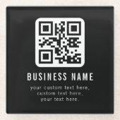 Customizable QR Code & Editable Text Design ガラスコースター (正面)