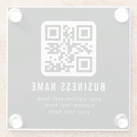 Customizable QR Code & Editable Text Design ガラスコースター (裏面)