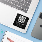 Customizable QR Code & Editable Text Design シール (ノートパソコンとiPhone)