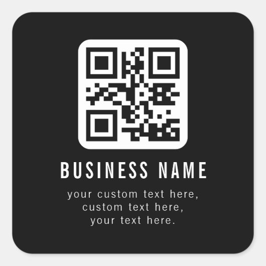 Customizable QR Code & Editable Text Design スクエアシール (正面)