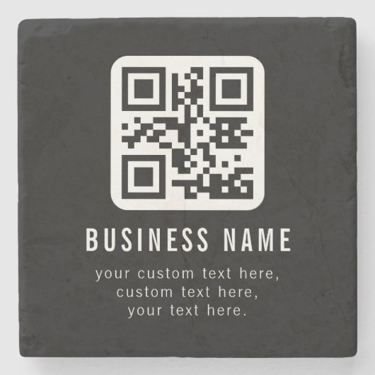 Customizable QR Code & Editable Text Design ストーンコースター (正面)
