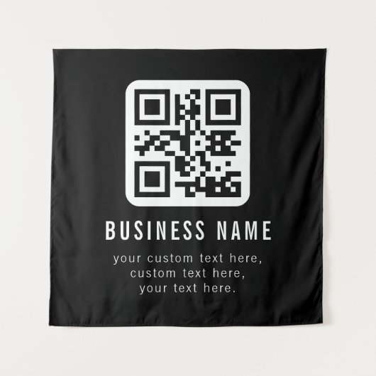 Customizable QR Code & Editable Text Design タペストリー (正面)