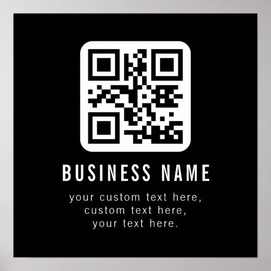 Customizable QR Code & Editable Text Design ポスター (正面)
