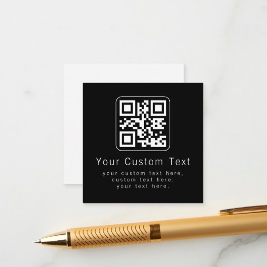 Customizable QR Code & Editable Text Template エンクロージャーカード (正面/裏面インサイチュ)