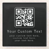 Customizable QR Code & Editable Text Template ガラスコースター (正面)